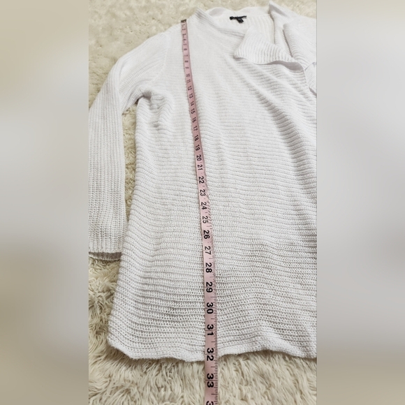 Eileen Fisher Woman Drape Front Organic Linen Cardigan White Size 1X - Picture 8 of 10